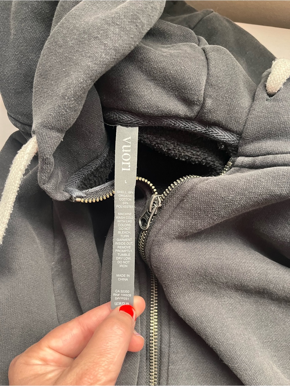 Vuori Black Restore Hoodie Full-Zip Sweatshirt XL - Picture 6 of 12